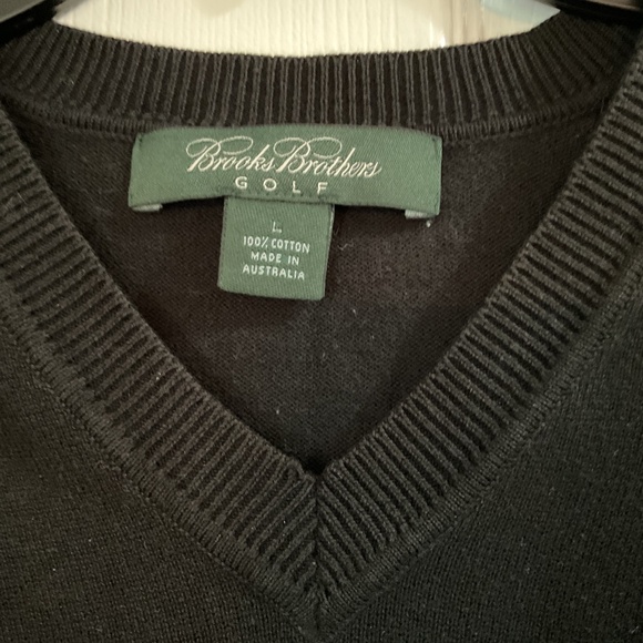 Brooks Brothers Golf 100% Cotton Vest, Black,  Large - Picture 2 of 4